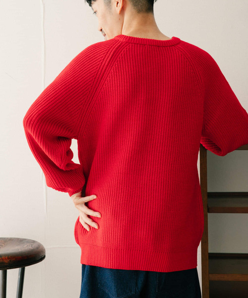 ITEMS URBANRESEARCH(アイテムズ アーバンリサーチ)の「マシンウォッシャブル 畦クルーネックニット(ニット/セーター・メンズ・ネイビー/グレー/レッド/オフホワイト・MEDIUM/LARGE)」の6枚目の写真