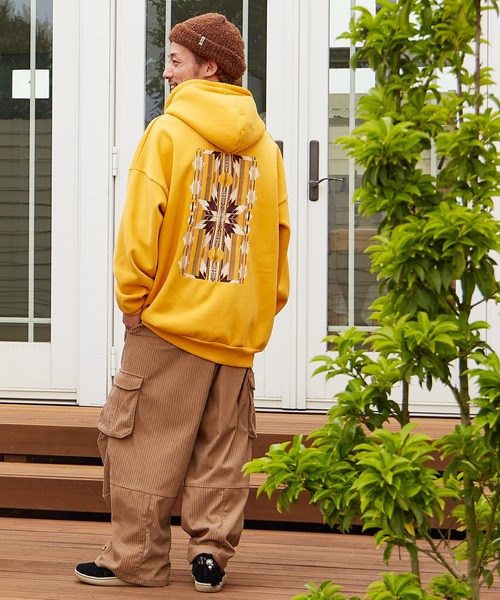 チャイハネ（チャイハネ）の「【チャイハネ】オルセガ刺繍MEN'Sフードトップス（パーカー・メンズ・イエロー/チャコール/ブルー・FREE）」の9枚目の写真