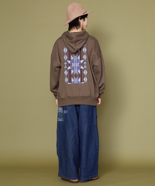 チャイハネ（チャイハネ）の「【チャイハネ】オルセガ刺繍MEN'Sフードトップス（パーカー・メンズ・イエロー/チャコール/ブルー・FREE）」の12枚目の写真