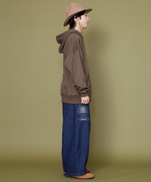 チャイハネ（チャイハネ）の「【チャイハネ】オルセガ刺繍MEN'Sフードトップス（パーカー・メンズ・イエロー/チャコール/ブルー・FREE）」の13枚目の写真