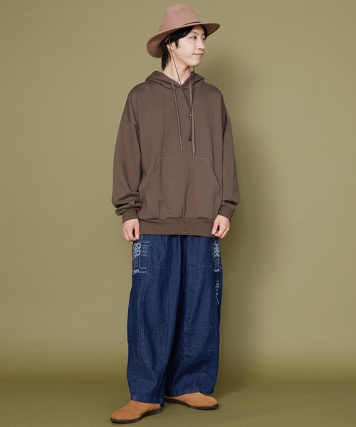 チャイハネ（チャイハネ）の「【チャイハネ】オルセガ刺繍MEN'Sフードトップス（パーカー・メンズ・イエロー/チャコール/ブルー・FREE）」の14枚目の写真