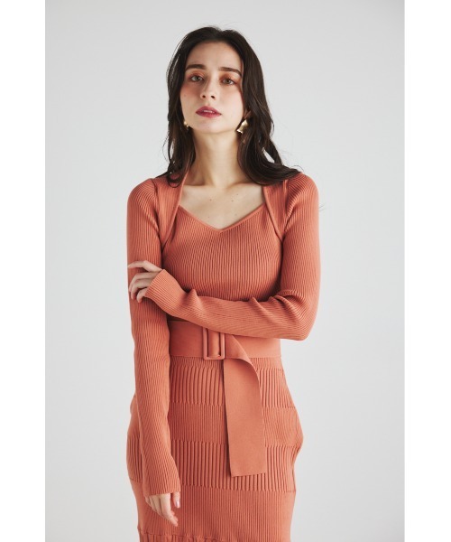 rienda - 新品 rienda  フラワーエンブロイダリーニット rienda | コンパクトシアーシャギーknitTOP (ニット ) |SHEL