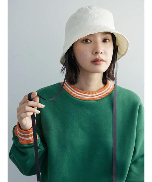 Green　Parks（グリーンパークス）の「・キルトリボンハット（ハット・レディース・ブラック/カーキ/アイボリー・FREE）」の7枚目の写真