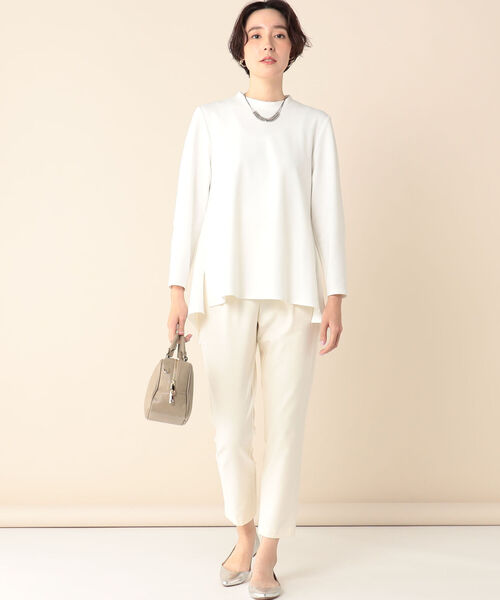 NOLLEY’S カットジョーゼットバックフレアブラウス ホワイト NOLLEY'S（ノーリーズ）の「カットジョーゼットバックフレア