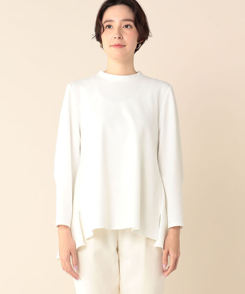 NOLLEY’S カットジョーゼットバックフレアブラウス ホワイト NOLLEY'S（ノーリーズ）の「カットジョーゼットバックフレア
