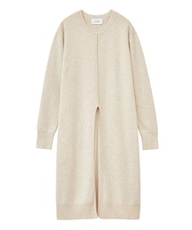 【CLANE/クラネ】MILITARY SLIT LONG KNIT TOPS/ミリタリースリットロングニットトップス