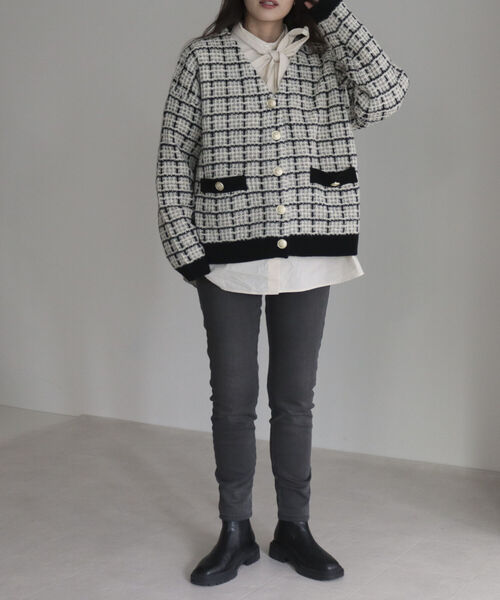 fredy emue（フレディエミュ）の「裏起毛スキニーパンツ（デニムパンツ・レディース・ブラック/チャコールグレー・36/38）」の8枚目の写真