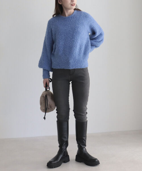 fredy emue（フレディエミュ）の「裏起毛スキニーパンツ（デニムパンツ・レディース・ブラック/チャコールグレー・36/38）」の20枚目の写真