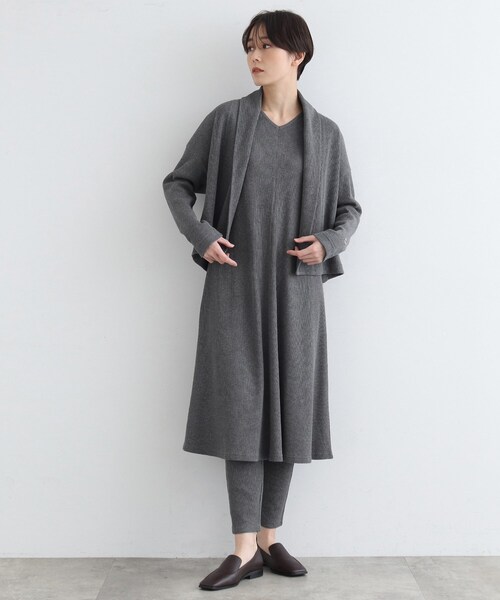 INDIVI(インディヴィ)の「【LIFE/SETUP可能】ワッフルフレアワンピース(ワンピース・レディース・ライトグレー系8/チャコール・34/38)」の19枚目の写真