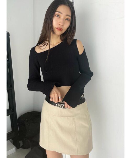 EMODA（エモダ）の「ボクシーハングミニスカート（スカート・レディース・ブラック/グレー/ベージュ・SMALL/MEDIUM）」の9枚目の写真