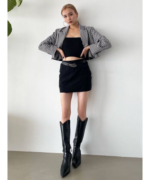 EMODA（エモダ）の「ボクシーハングミニスカート（スカート・レディース・ブラック/グレー/ベージュ・SMALL/MEDIUM）」の18枚目の写真