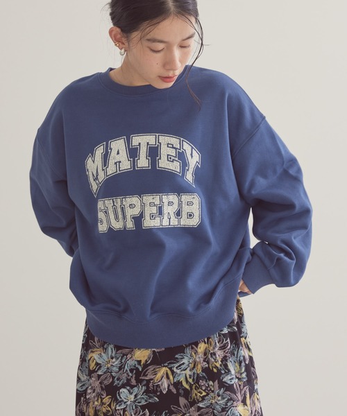 AMERICAN HOLIC（アメリカンホリック）の「バックドレープロゴ裏毛プルオーバー（スウェット・レディース・チャコールグレー/ブルー/レッド/ホワイト系その他/グリーン・M/L）」の5枚目の写真