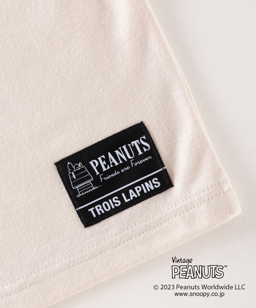 Vintage PEANUTS(ビンテージピーナッツ)の「PEANUTS/スヌーピーコラボ 袖配色半袖Tシャツ(100~130cm)(Tシャツ/カットソー・キッズ・杢グレー/ベージュ・110cm/100cm/130cm/120cm)」の5枚目の写真