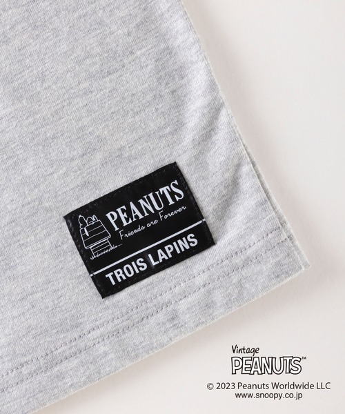 Vintage PEANUTS(ビンテージピーナッツ)の「PEANUTS/スヌーピーコラボ 袖配色半袖Tシャツ(100~130cm)(Tシャツ/カットソー・キッズ・杢グレー/ベージュ・110cm/100cm/130cm/120cm)」の9枚目の写真