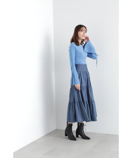 JILL STUART(ジルスチュアート)の「◆ガレットニット(ニット/セーター・レディース・ブルー/ライトグリーン・FREE)」の6枚目の写真