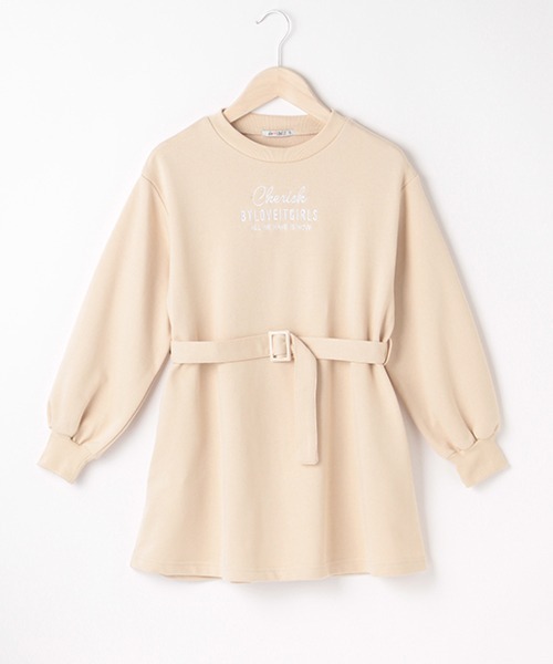 by LOVEiT(バイラビット)の「【WEB限定】ベルトつきワンピース(ワンピース・キッズ・ベージュ/ブラック/グリーン・120cm/160cm/130cm/140cm/150cm)」の3枚目の写真