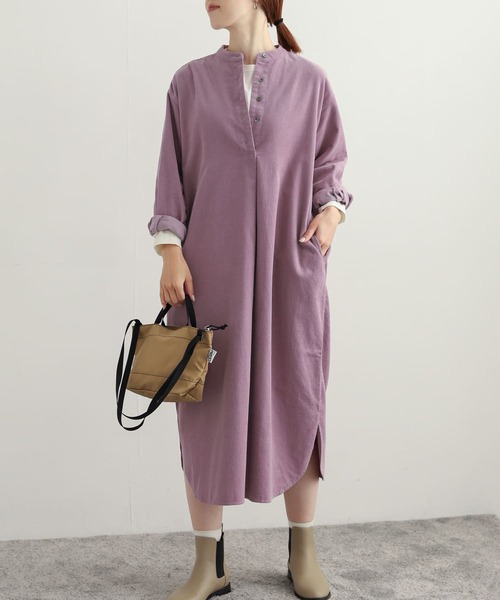 URBAN RESEARCH DOORS(アーバンリサーチドアーズ)の「コーデュロイワンピース(ワンピース・レディース・パープル/ナチュラル/グレー・MEDIUM)」の9枚目の写真