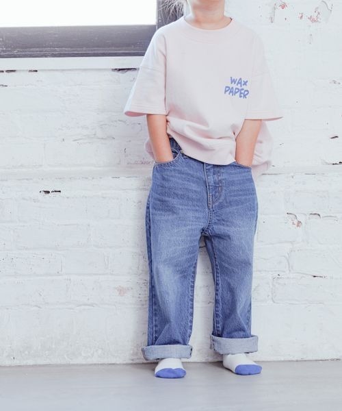 LOWRYS FARM（ローリーズファーム）の「ＣＯＮＥデニムストレートパンツ　177878（デニムパンツ・キッズ・ブルー/ワンウォッシュ/ライトブルー・110cm/120cm/130cm/140cm/150cm）」の16枚目の写真