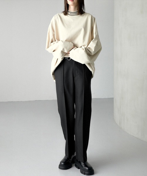 Alfred Alex（アルフレッドアレックス）の「【Alfred Alex】ideal style slim slacks / TR-TWスリムストレートスラックス【セットアップ対応】（スラックス・メンズ・ブラック/アイボリー/ダークグリーン/チャコール/グレイッシュベージュ/ライトグレー・S/M/L）」の18枚目の写真