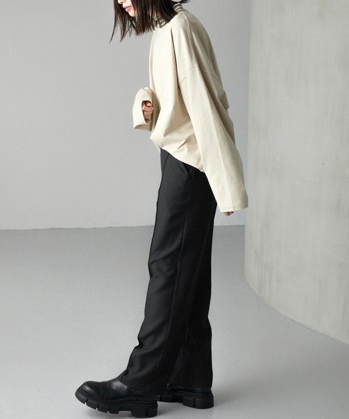 Alfred Alex（アルフレッドアレックス）の「【Alfred Alex】ideal style slim slacks / TR-TWスリムストレートスラックス【セットアップ対応】（スラックス・メンズ・ブラック/アイボリー/ダークグリーン/チャコール/グレイッシュベージュ/ライトグレー・S/M/L）」の19枚目の写真