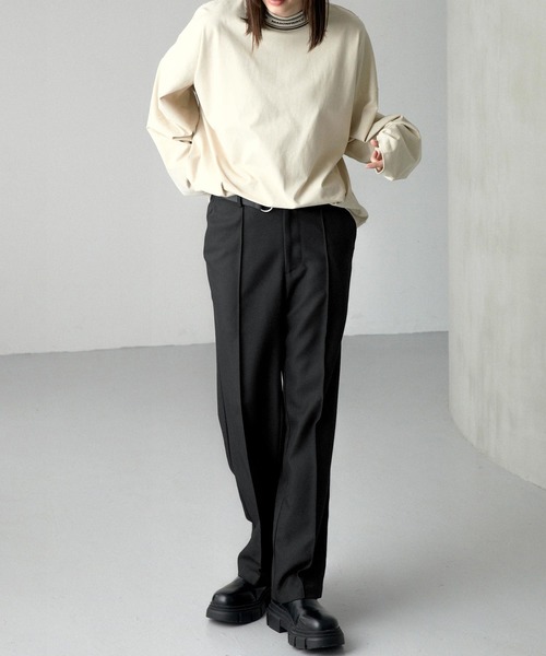 Alfred Alex（アルフレッドアレックス）の「【Alfred Alex】ideal style slim slacks / TR-TWスリムストレートスラックス【セットアップ対応】（スラックス・メンズ・ブラック/アイボリー/ダークグリーン/チャコール/グレイッシュベージュ/ライトグレー・S/M/L）」の20枚目の写真