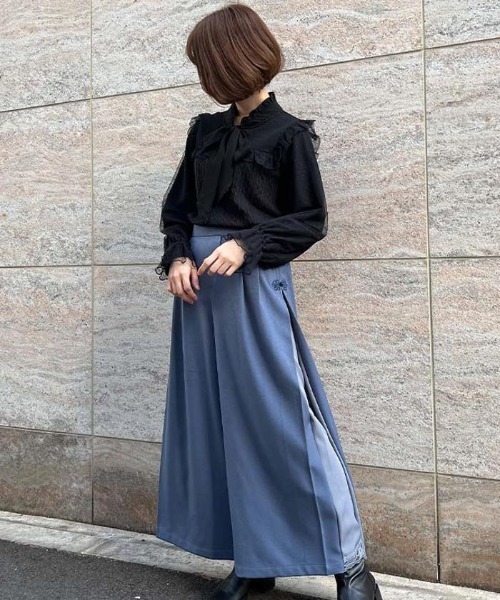 axes femme（アクシーズファム）の「サイド切替チャイナ釦パンツ（その他パンツ・レディース・ラベンダー/ブラック/ブルー・FREE）」の2枚目の写真