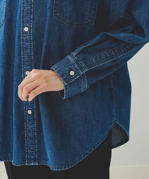 Lee（リー）の「Lee × B:MING by BEAMS / 別注 ルーズフィット シャツ（シャツ/ブラウス・レディース・ライトインディゴブルー/インディゴブルー・FREE）」の15枚目の写真