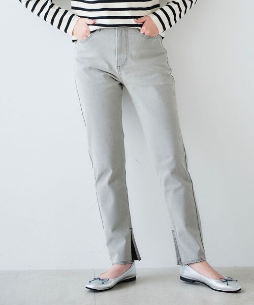 le.coeur blanc(ルクールブラン)の「2WAYストレッチデニムスリムパンツ(デニムパンツ・レディース・グレー/ブラック・36/38)」の2枚目の写真