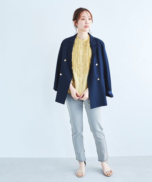 le.coeur blanc(ルクールブラン)の「2WAYストレッチデニムスリムパンツ(デニムパンツ・レディース・グレー/ブラック・36/38)」の5枚目の写真