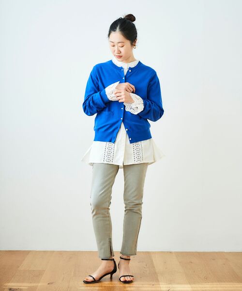 le.coeur blanc(ルクールブラン)の「2WAYストレッチデニムスリムパンツ(デニムパンツ・レディース・グレー/ブラック・36/38)」の8枚目の写真