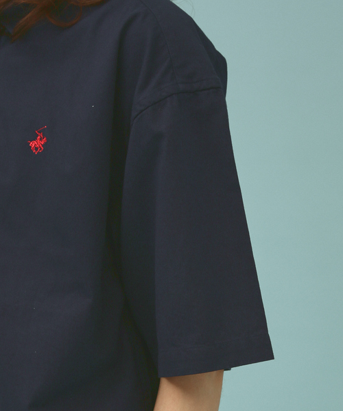 BEVERLY HILLS POLO CLUB(ビバリーヒルズポロクラブ)の「BEVERLY HILLS POLO CLUB/ビバリーヒルズポロクラブ】 ワンポイント 刺繍 ツイル半袖シャツ / デニム半袖シャツ/レギュラーシャツ(シャツ/ブラウス・メンズ・ホワイト/ダークネイビー/ネイビー/インディゴブルー/グリーン系その他・M/L/LL)」の9枚目の写真