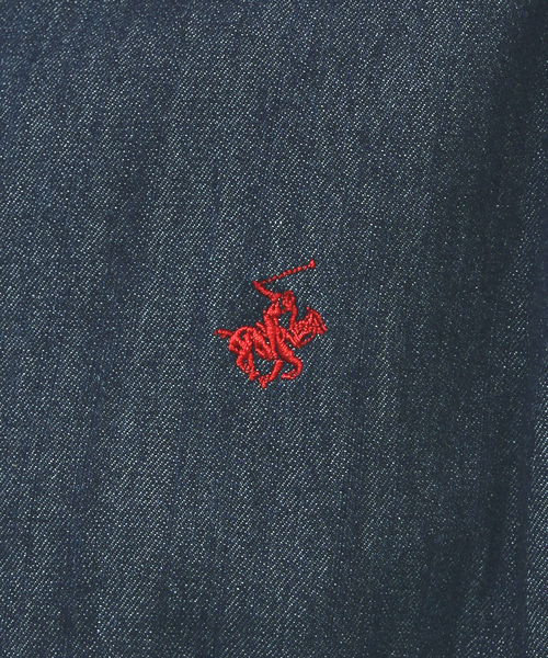 BEVERLY HILLS POLO CLUB(ビバリーヒルズポロクラブ)の「BEVERLY HILLS POLO CLUB/ビバリーヒルズポロクラブ】 ワンポイント 刺繍 ツイル半袖シャツ / デニム半袖シャツ/レギュラーシャツ(シャツ/ブラウス・メンズ・ホワイト/ダークネイビー/ネイビー/インディゴブルー/グリーン系その他・M/L/LL)」の16枚目の写真