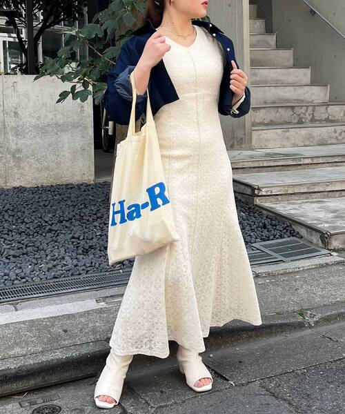 MAJESTIC LEGON(マジェスティックレゴン)の「レースロングワンピース(ワンピース・レディース・アイボリー/ブラウン/ライトグリーン・SMALL/MEDIUM)」の4枚目の写真