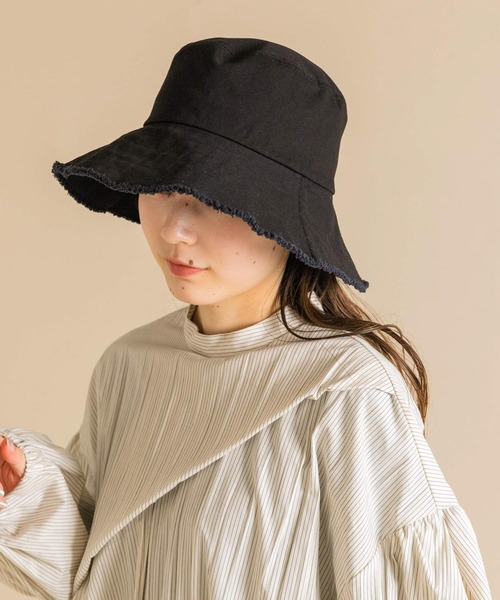 SMELLY（スメリー）の「ツイルフリンジバケットハット（ハット・レディース・ブラウン/ブラック/アイボリー・-）」の8枚目の写真