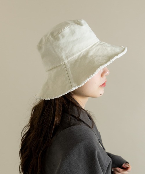SMELLY（スメリー）の「ツイルフリンジバケットハット（ハット・レディース・ブラウン/ブラック/アイボリー・-）」の21枚目の写真