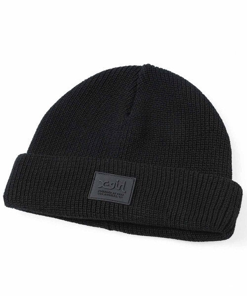 X-girl（エックスガール）の「RUBBER PATCH KNIT CAP（ニットキャップ/ビーニー・レディース・ライトブルー/ブラック/ベージュ・ONE SIZE）」の5枚目の写真