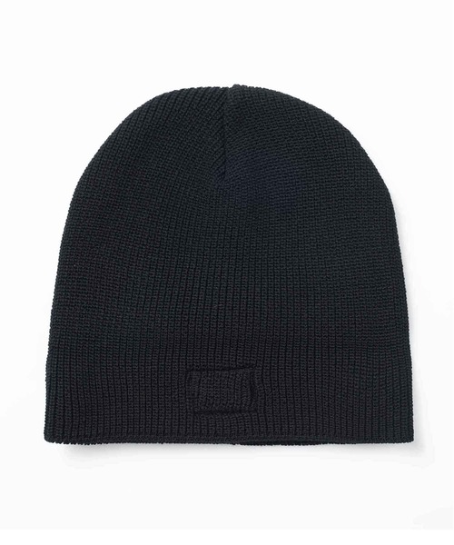 X-girl（エックスガール）の「RUBBER PATCH KNIT CAP（ニットキャップ/ビーニー・レディース・ライトブルー/ブラック/ベージュ・ONE SIZE）」の6枚目の写真