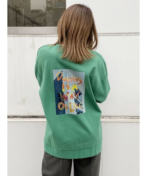 MURUA(ムルーア)の「サイドスリットロンT(Tシャツ/カットソー・レディース・グリーン/ホワイト・FREE)」の10枚目の写真