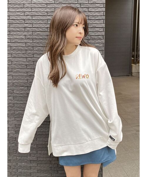 MURUA(ムルーア)の「サイドスリットロンT(Tシャツ/カットソー・レディース・グリーン/ホワイト・FREE)」の11枚目の写真