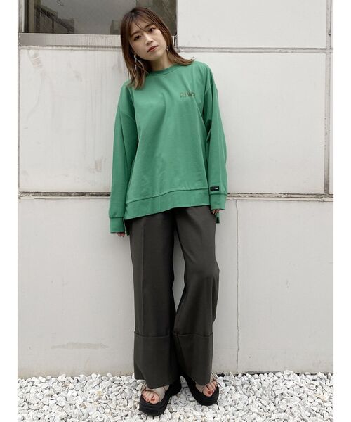 MURUA(ムルーア)の「サイドスリットロンT(Tシャツ/カットソー・レディース・グリーン/ホワイト・FREE)」の16枚目の写真