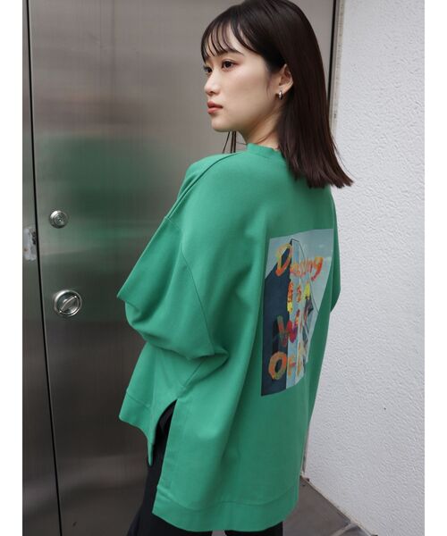 MURUA(ムルーア)の「サイドスリットロンT(Tシャツ/カットソー・レディース・グリーン/ホワイト・FREE)」の18枚目の写真