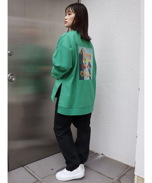 MURUA(ムルーア)の「サイドスリットロンT(Tシャツ/カットソー・レディース・グリーン/ホワイト・FREE)」の19枚目の写真