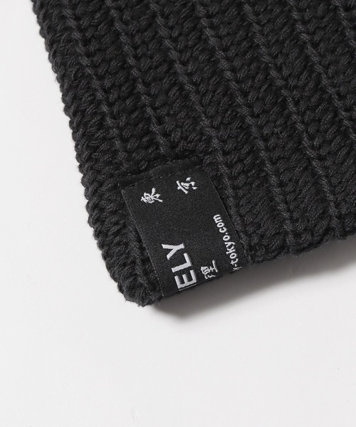 LONELY/論理（ロンリー）の「LONELY(論理)/ロンリー LOGO BENIE 刺繍 ビーニー（ニットキャップ/ビーニー・メンズ・ブラック/パープル・FREE）」の4枚目の写真