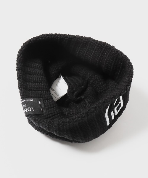 LONELY/論理（ロンリー）の「LONELY(論理)/ロンリー LOGO BENIE 刺繍 ビーニー（ニットキャップ/ビーニー・メンズ・ブラック/パープル・FREE）」の3枚目の写真