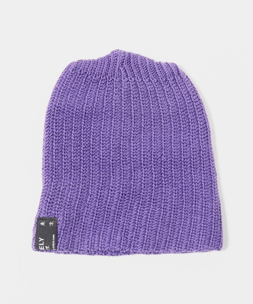 LONELY/論理（ロンリー）の「LONELY(論理)/ロンリー LOGO BENIE 刺繍 ビーニー（ニットキャップ/ビーニー・メンズ・ブラック/パープル・FREE）」の6枚目の写真