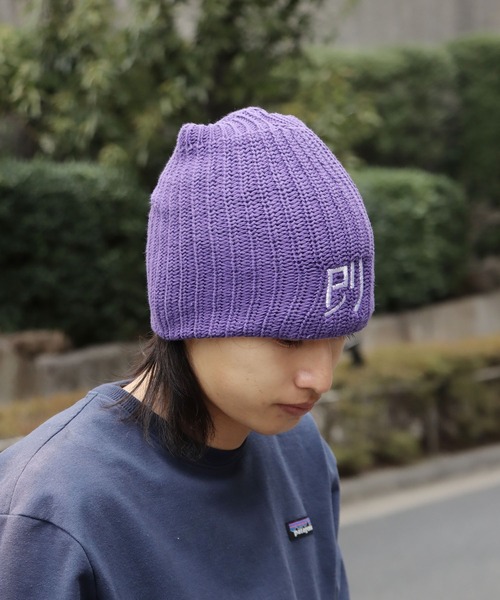 LONELY/論理（ロンリー）の「LONELY(論理)/ロンリー LOGO BENIE 刺繍 ビーニー（ニットキャップ/ビーニー・メンズ・ブラック/パープル・FREE）」の9枚目の写真