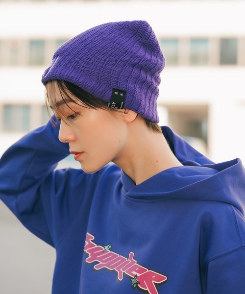 LONELY/論理（ロンリー）の「LONELY(論理)/ロンリー LOGO BENIE 刺繍 ビーニー（ニットキャップ/ビーニー・メンズ・ブラック/パープル・FREE）」の14枚目の写真