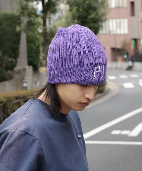 LONELY/論理（ロンリー）の「LONELY(論理)/ロンリー LOGO BENIE 刺繍 ビーニー（ニットキャップ/ビーニー・メンズ・ブラック/パープル・FREE）」の13枚目の写真
