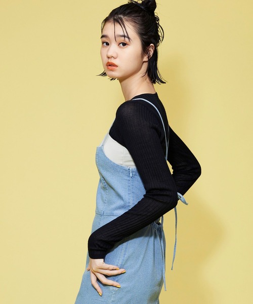 FOREVER 21（フォーエバー トゥエンティーワン）の「【POP】ボレロショートニット（ニット/セーター・レディース・オレンジ/ブラック/ライトグレー・FREE）」の7枚目の写真