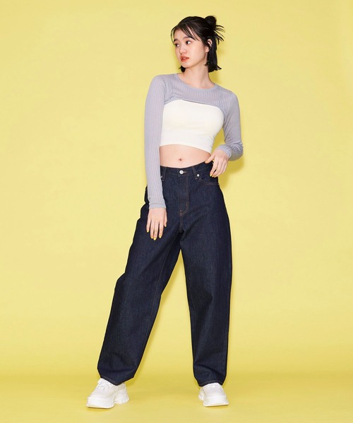 FOREVER 21（フォーエバー トゥエンティーワン）の「【POP】ボレロショートニット（ニット/セーター・レディース・オレンジ/ブラック/ライトグレー・FREE）」の14枚目の写真